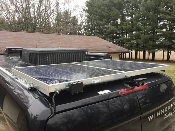 Solar panels mounted